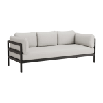 Canap� 3 places en m�tal noir et tissu gris chin� easy - tiptoe