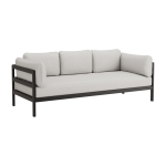 Canap� 3 places en m�tal noir et tissu gris chin� easy - tiptoe
