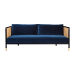 Canap� 3 places en velours bleu marine cannage - red edition