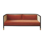 Canap� 3 places en velours rouge orang� cannage - red edition