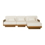 Canap� 4 places d'ext�rieur en iroko et bouclette cr�me georges la m�ridienne - gabrielle paris