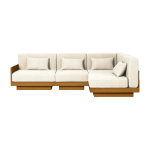 Canap� 4 places d'ext�rieur en iroko et toile cr�me georges l'angle - gabrielle paris