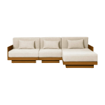 Canap� 4 places d'ext�rieur en iroko et toile cr�me georges la m�ridienne - gabrielle paris