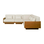 Canap� 5 places d'ext�rieur en iroko bouclette cr�me georges l'angle - gabrielle paris