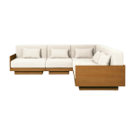 Canap� 5 places d'ext�rieur en iroko et toile cr�me georges l'angle - gabrielle paris