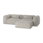 Canap� d'angle 3 places en polyester clay grey m�lange yaro - noo. ma