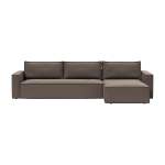 Canap� d'angle convertible boucl� taupe 145 - 300cm newilla - innovation living