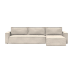 Canap� d'angle convertible corduroy ivory 145 - 300cm newilla - innovation living