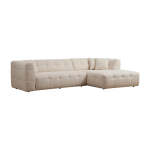 Canap� d'angle droit 3 places en tissu blanc 100x300x72cm cady - home design