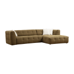 Canap� d'angle droit 3 places en tissu kaki 100x300x72cm cady - home design