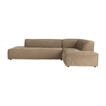 Canap� d'angle droit en polyester c�tel� caramel 308x188cm fat freddy - zuiver