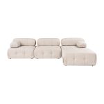 Canap� d'angle droit avec un pouf en tissu beige 95x288x75cm bubble - home design