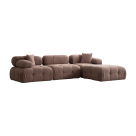 Canap� d'angle droit avec un pouf en tissu cappuccino 95x288x75cm bubble - home design