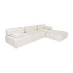 Canap� d'angle droit avec un pouf en tissu cr�me 95x288x75cm bubble - home design