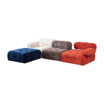 Canap� d'angle droit avec un pouf en tissu multicolore 95x288x75cm bubble - home design