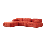 Canap� d'angle droit avec un pouf en tissu rouge 95x288x75cm bubble - home design