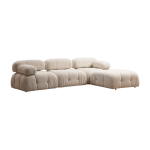 Canap� d'angle droit en tissu beige bouclette 95x288x75cm bubble - home design
