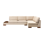 Canap� d'angle droit en tissu beige avec pouf 193x313x97cm tulip corner - home design
