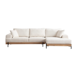 Canap� d'angle droit en tissu blanc et bois 280x98x78cm eti - home design