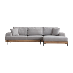 Canap� d'angle droit en tissu gris et bois 280x98x78cm eti - home design
