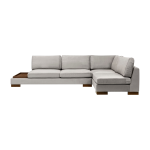 Canap� d'angle droit en tissu gris avec pouf 193x313x97cm tulip corner - home design