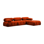 Canap� d'angle droit en tissu rouge brique 95x288x75cm bubble - home design