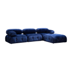 Canap� d'angle droit en tissu velours bleu 95x288x75cm bubble - home design