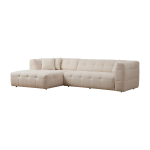 Canap� d'angle gauche 3 places en tissu blanc 100x300x72cm cady - home design