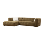 Canap� d'angle gauche 3 places en tissu kaki 100x300x72cm cady - home design