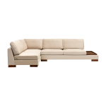 Canap� d'angle gauche en tissu beige avec pouf 193x313x97cm tulip corner - home design