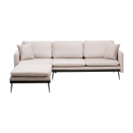 Canap� d'angle gauche en tissu �cru 245x180x43cm reya - home design