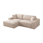 Canap� d'angle gauche en tissu �cru 260x170x78cm pirlo - home design
