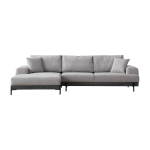 Canap� d'angle gauche en tissu gris 280x98x78cm eti - home design