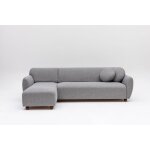 Canap� d'angle gauche en tissu gris chin� 273x93x86cm eddy - home design