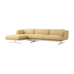 Canap� d'angle en tissu acca 0231 et pieds en aluminium poli 280cm inland av42 - &tradition