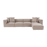 Canap� d'angle en tissu beige 350x190x65cm sora - home design