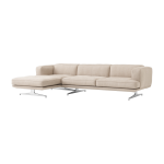 Canap� d'angle en tissu ecriture 0240 et pieds en aluminium poli 280cm inland av42 - &tradition
