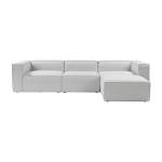 Canap� d'angle en tissu gris 185x296x66cm fora - home design