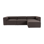 Canap� d'angle en tissu marron 185x296x66cm fora - home design
