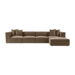Canap� d'angle en tissu marron 350x190x65cm sora - home design
