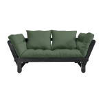 Canap� en bois noir convertible 2 places vert olive beat - karup design