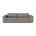 Canap� en ch�ne teint� huil� et assise grise 243cm sepia - bolia