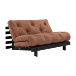 Canap� convertible en bois de pin noir laqu� et matelas argile 140x200cm roots 140 - karup design