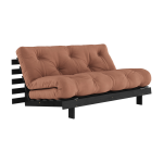 Canap� convertible en bois de pin noir laqu� et matelas argile 160x200cm roots 160 - karup design