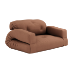Canap� convertible en coton argile brune 140x122x70cm hippo - karup design