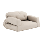 Canap� convertible en coton beige 140x122x70cm hippo - karup design