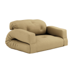 Canap� convertible en coton beige bl� 140x122x70cm hippo - karup design