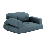 Canap� convertible en coton bleu p�trole 140x122x70cm hippo - karup design