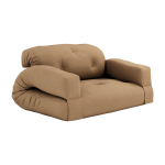 Canap� convertible en coton mocca 140x122x70cm hippo - karup design