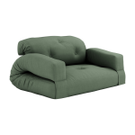 Canap� convertible en coton vert olive 140x122x70cm hippo - karup design